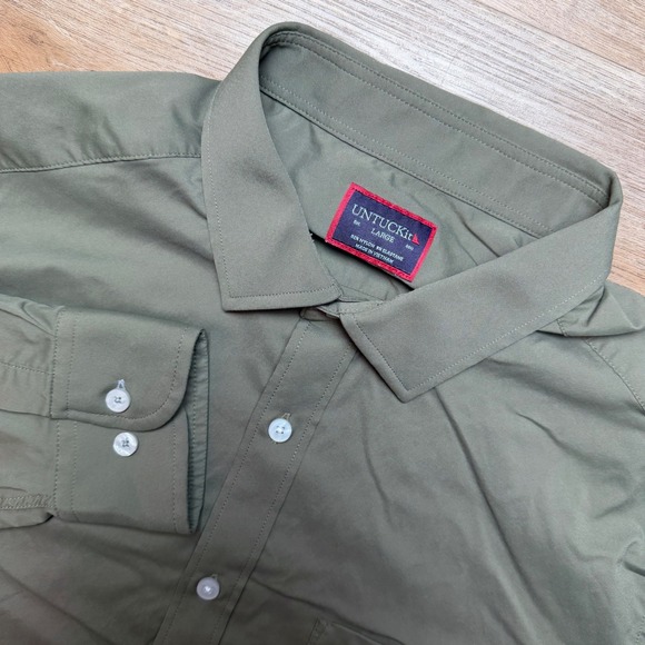 UNTUCKit Other - Untuckit Shirt Mens Large Green Performance Stretch Gironde Button Down Commute